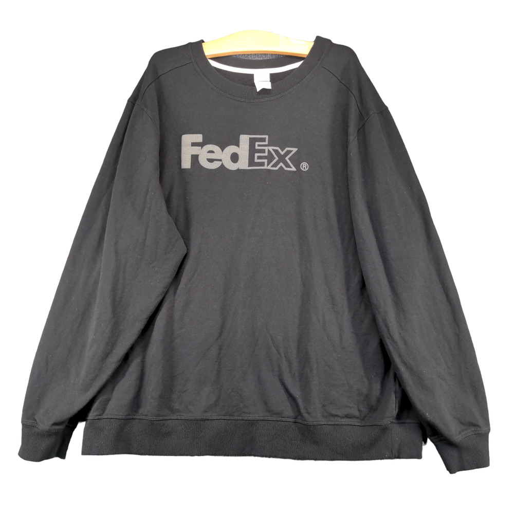 FedEx Men's Uniform Sweatshirt Black Size 3XL Graphic Logo Pullover